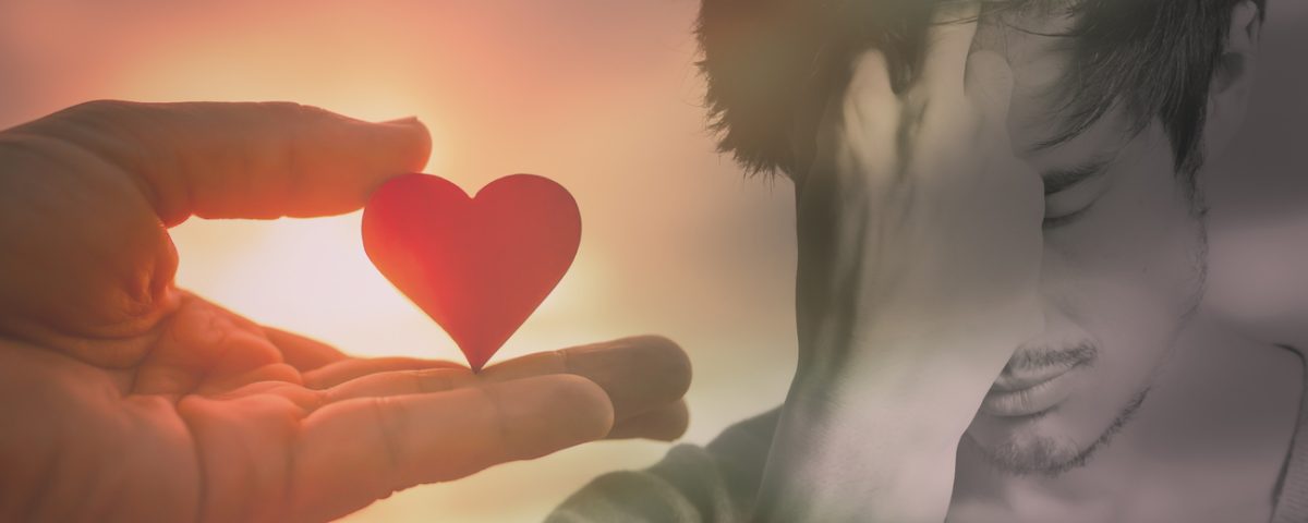 Heartbroken man thinking. Relationship difficulties.